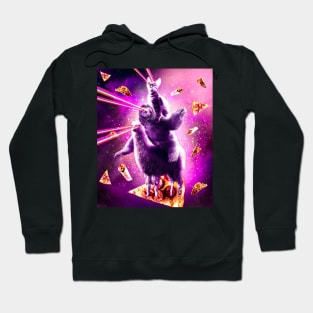 Laser Eyes Space Cat Riding Sloth, Llama - Rainbow Hoodie